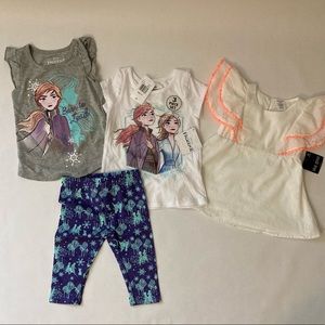 4pcs Disney Frozen, Okie Dokie girls 3T shirts NEW
